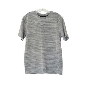 MAUVAIS Men's Ribbed Knit Short Sleeve - Grey - M